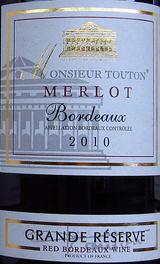 Monsieur Touton - Grande Reserve Merlot NV (750ml) (750ml)