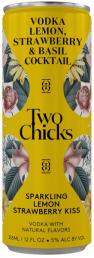 Two Chicks - Lemon Strawberry Kiss Sparkling Vodka Lemon, Strawberry & Basil Cocktail (4 pack 12oz cans) (4 pack 12oz cans)